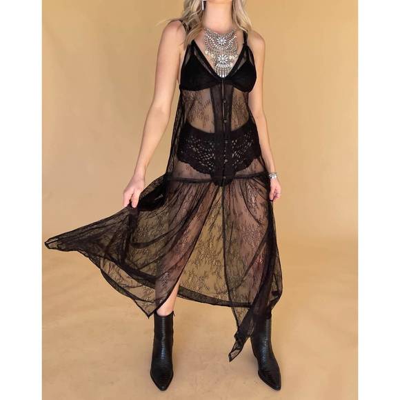 beige botany black dress Nate Dress